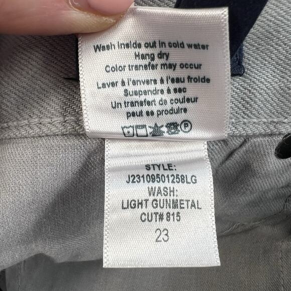 Veronica Beard Sz 23 Daniela Metallic Straight Leg Jean in Light Gunmetal Grunge - Picture 11 of 16